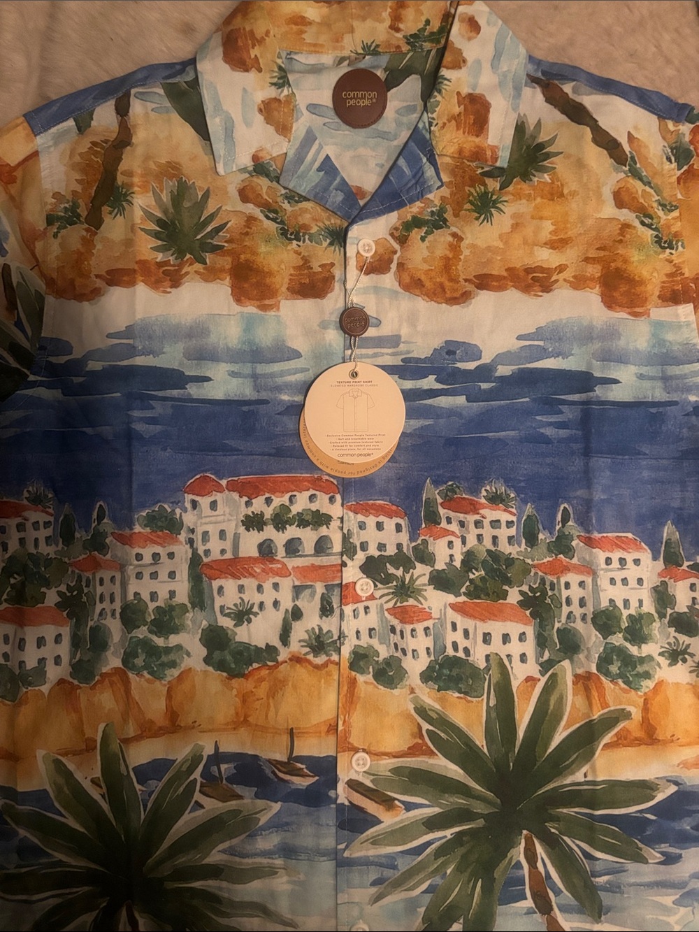 COMMON PEOPLE BRAND SIZE LARGE HAVANA PRINT DESIGNER SHIRT